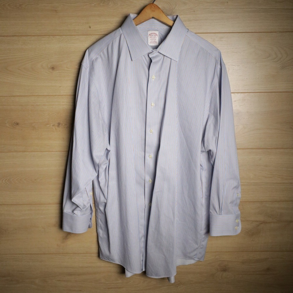 Brooks Brothers Madison Non Iron‎ 17 1/2 33 Striped Long Sleeve Dress Shirt